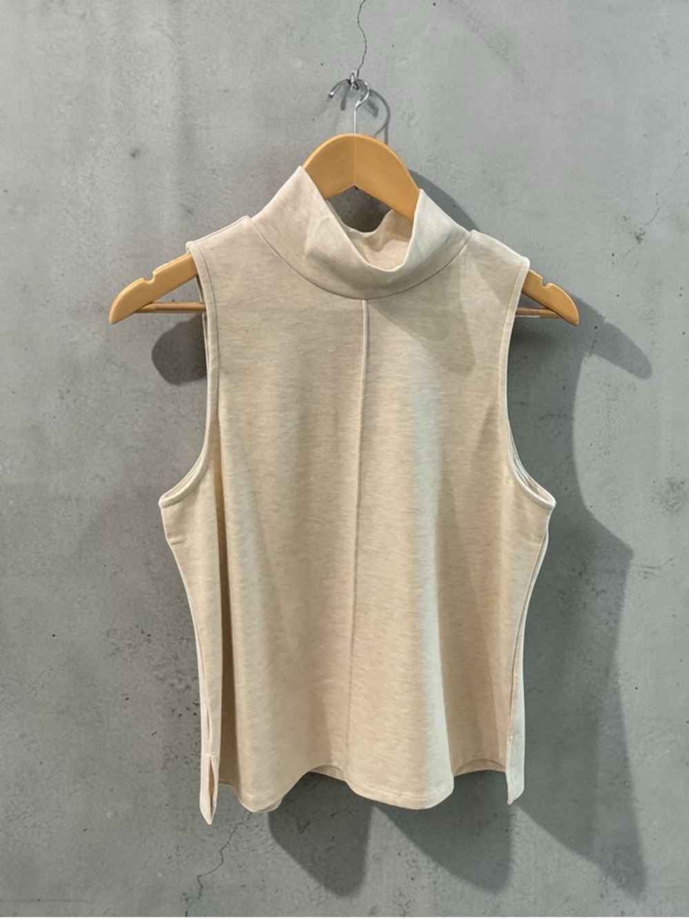 NWT Sleeveless Mock Neck Top in Oatmeal